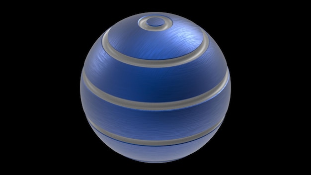 Blue sphere celebration 3d illustration render