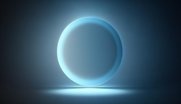 A blue sphere with a light on it