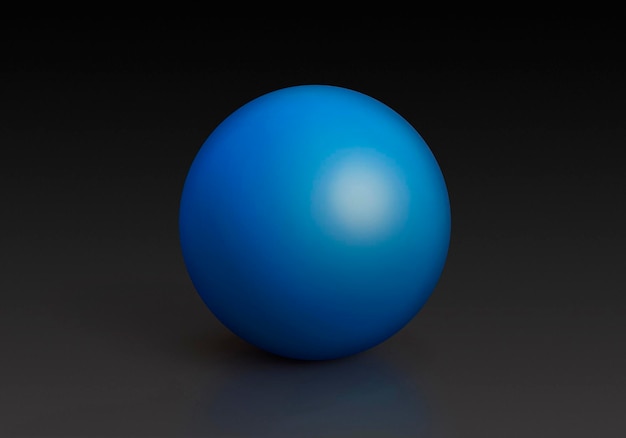Синие сферы, изолированные на темном фоне 3D рендеринг