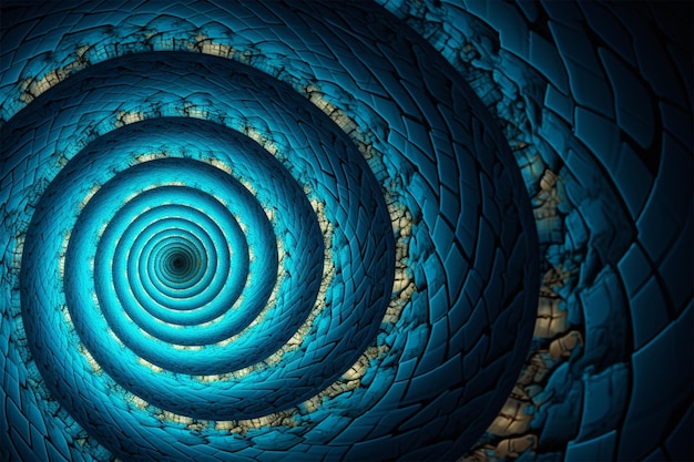 A blue spiral with a spiral design in the center