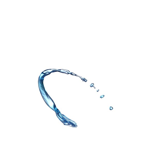 Blue splash closeup shoot isolated on white background