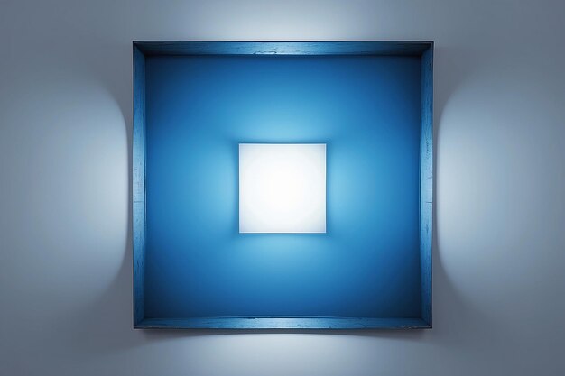 中央に光がある青い正方形