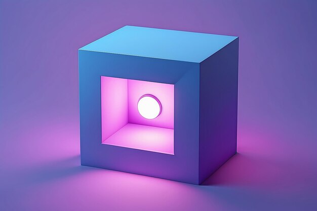 A blue square with a light in the middle