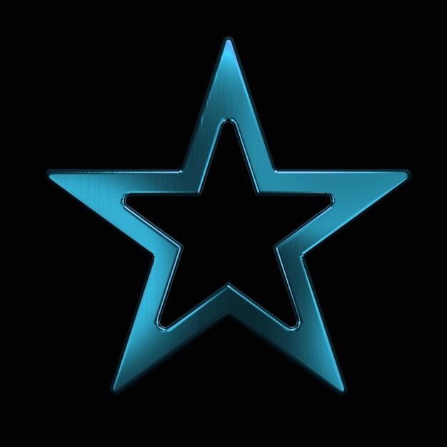 Blue Star Icon 3D Icon Render Illustration