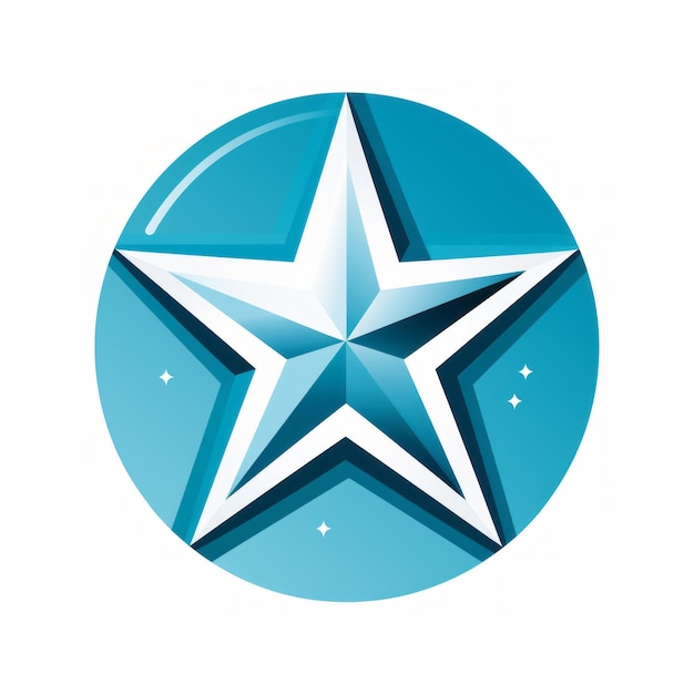 Photo a blue star logo with a star in the middle