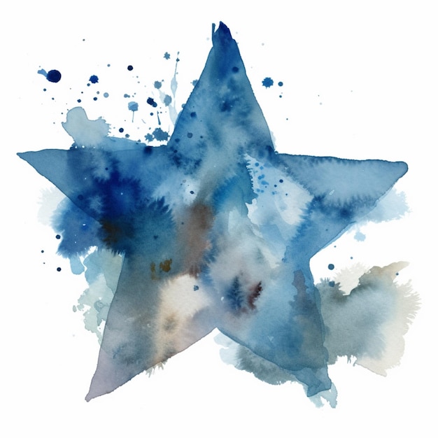 Foto una stella blu con uno sfondo blu e la parola star su di essa.