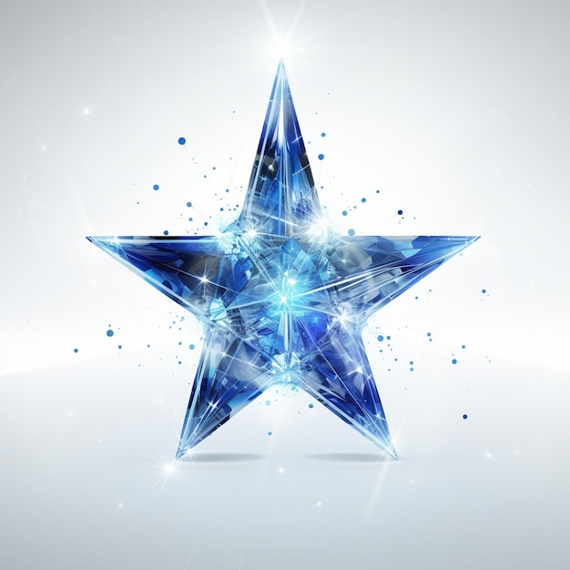 a blue star with a star on it