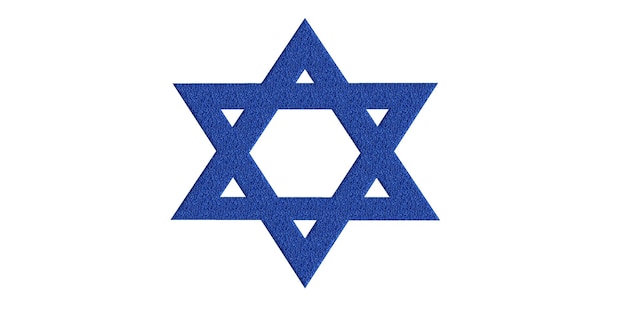 A blue star with a white background