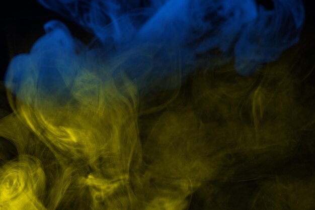 Blue steam on a black background