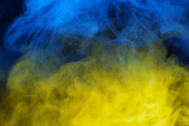 Blue steam on a black background