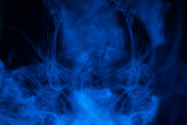 Blue steam on a black.