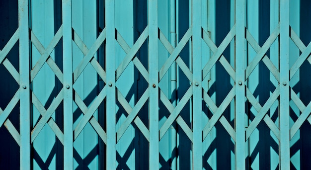 Blue steel sliding door - light and shadow