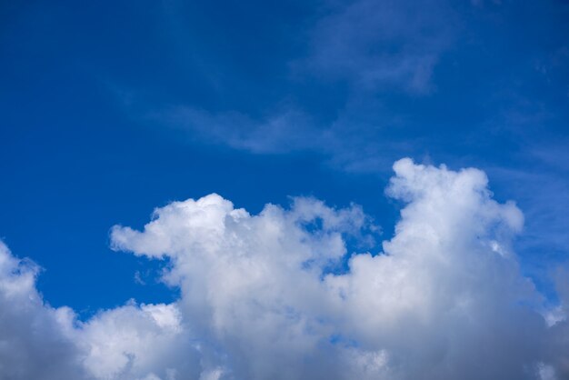Голубое летнее небо белые кучевые облака