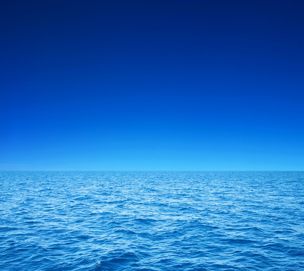 Blue sunny sea water surface