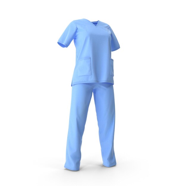 Blue Surgeon Dress 3D rendering