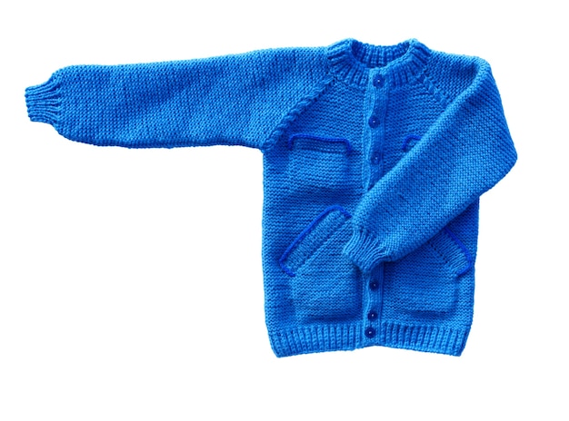 Blue sweater isolated on white surface