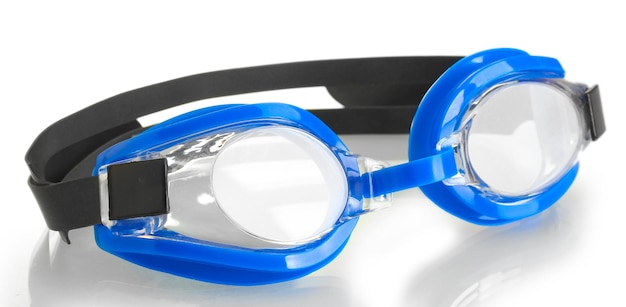 blue swim goggles isolated on white