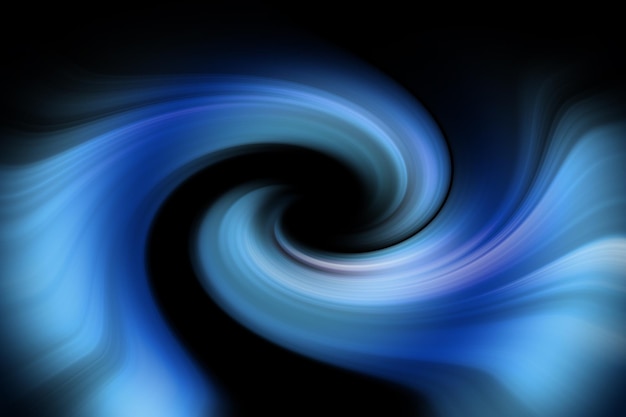 A blue swirl in a black background