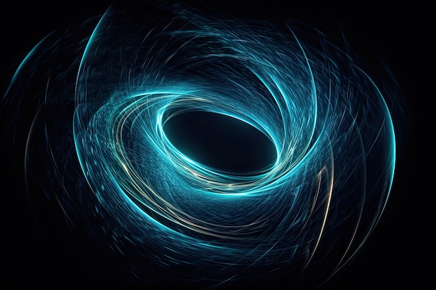 A blue swirl of light is seen in this image.