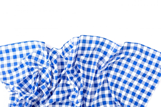 Blue table cloth texture on white