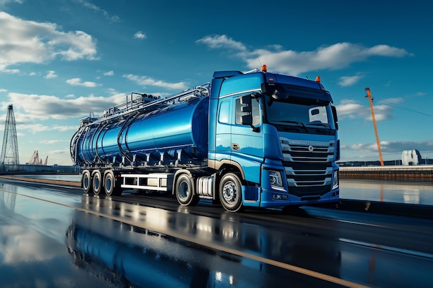 Blue Tanker for Fuel and Petroleum Transport AI