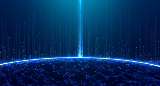 blue tech particle background
