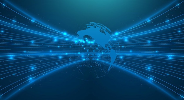 blue tech particle background