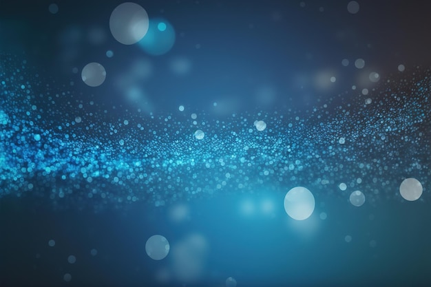 Blue technology abstract background with floating 3D particles texture