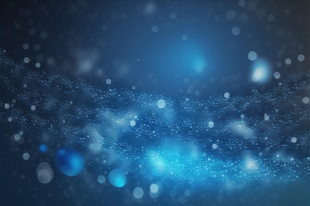 Blue technology abstract background with floating 3D particles texture