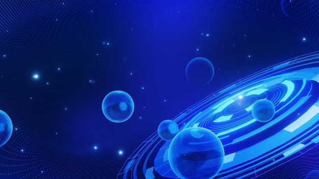 Фото Синий технологический абстрактный космический фон