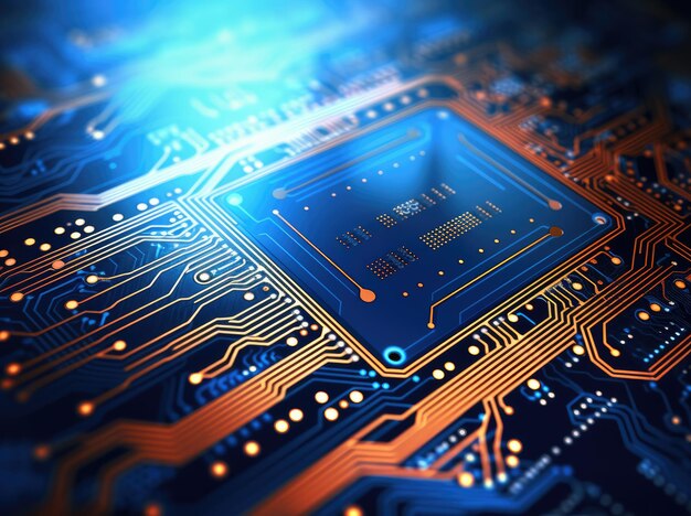 Blue technology background technology circuit board coding connections