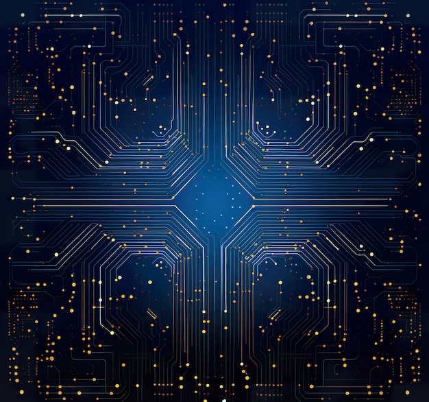 blue technology circuit board on the dark background