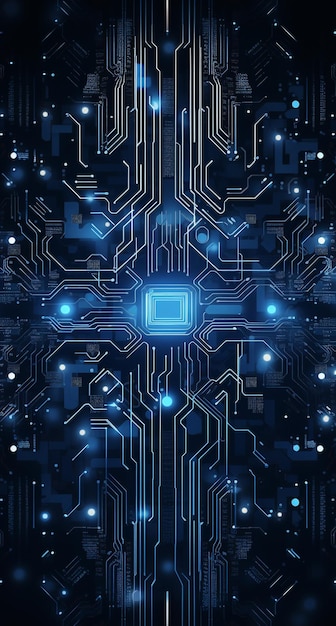 Blue technology circuit board generative AI