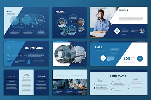 Photo blue template for business marketing