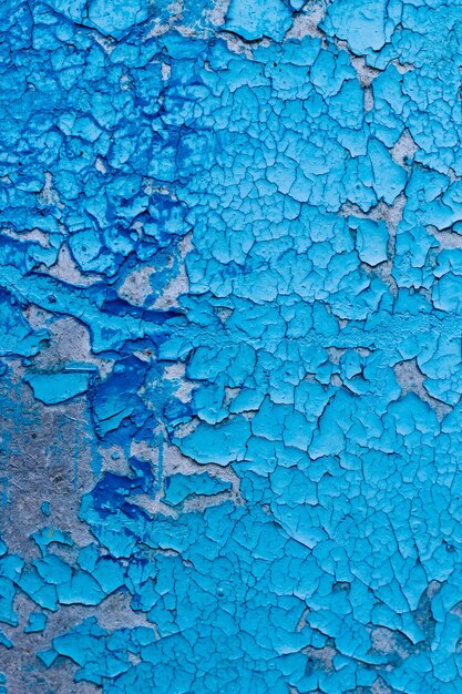 Blue texture of old cracked paint grunge background