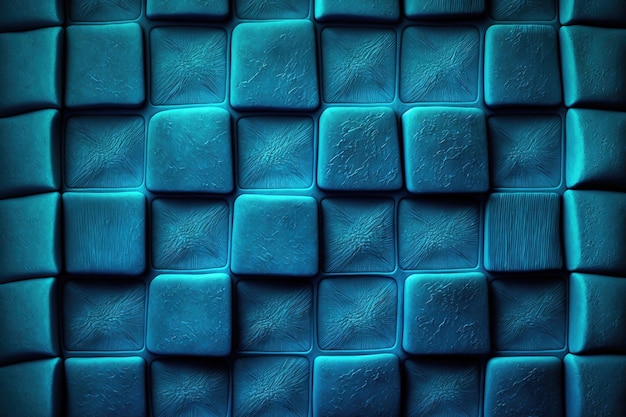 A blue texture with a small square design and distinguishing wrinkles and scuffs