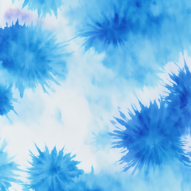 青いタイ 染料 カラフルな水彩の背景