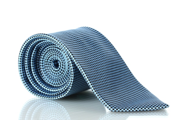 Blue tie isolated on white