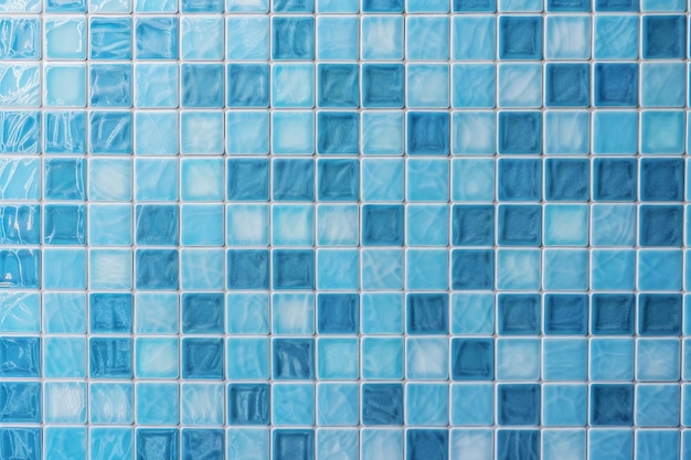 A blue tile with a white background and a light blue square tile.