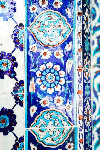 Blue Tiles in Rustem Pasa Mosque in Istanbul Turkiye