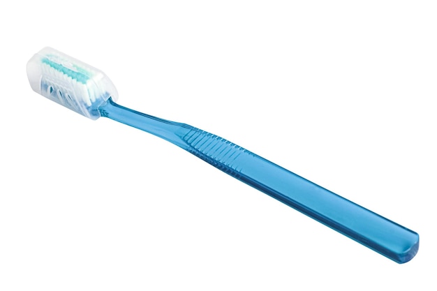 Photo blue tooth brush isolated on a white background