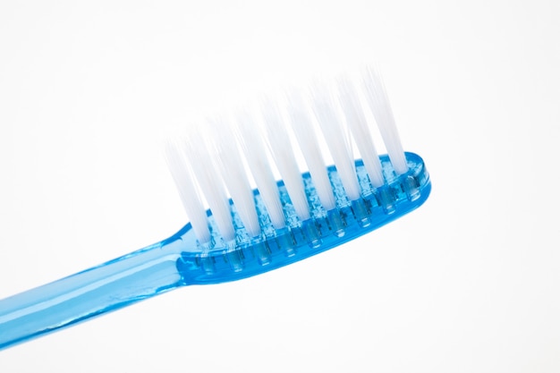 blue toothbrush isolated on white background