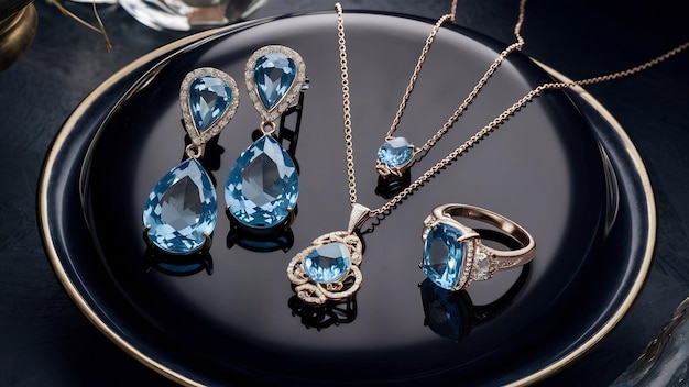 Blue topaz gemstone jewelry