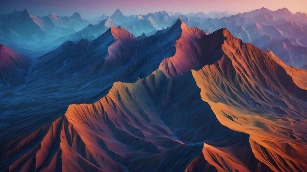 Blue topographic lines abstract mountain 3d illustration