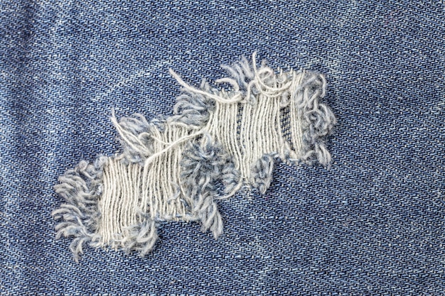 Blue torn denim jeans texture