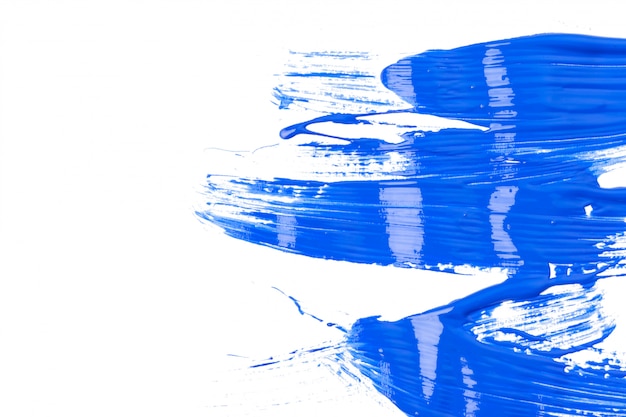 Photo blue traces of paint isolated on a white