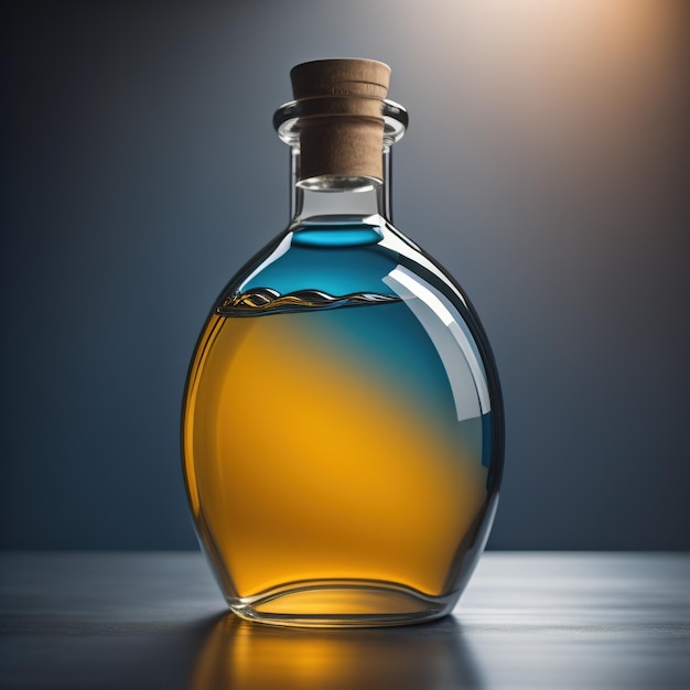 Blue transparent bottle