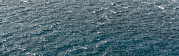 Blue transparent sea Small waves Wide angle Endless ocean