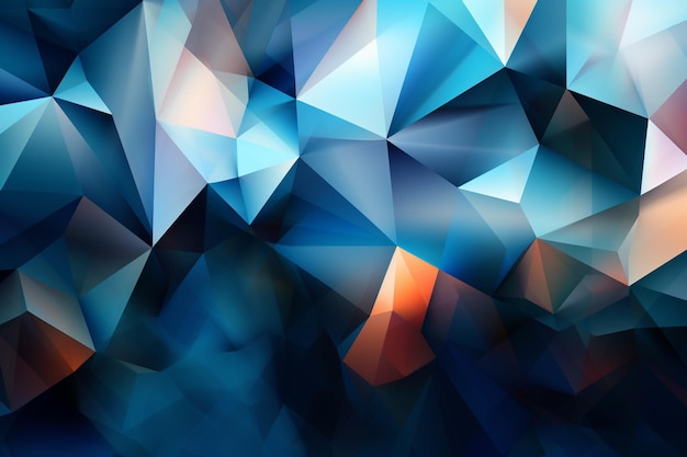 A blue triangle background with a triangle pattern.