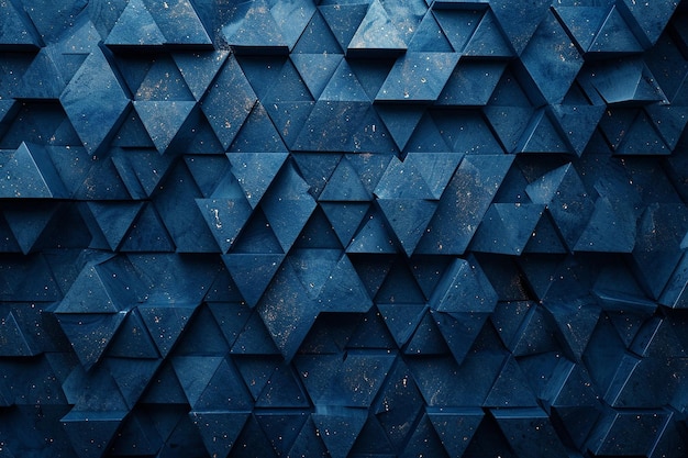 파란색 삼각형 모양 다각형 기하학적 모자이크 그리드 추상 및 파도 배경 아크 c